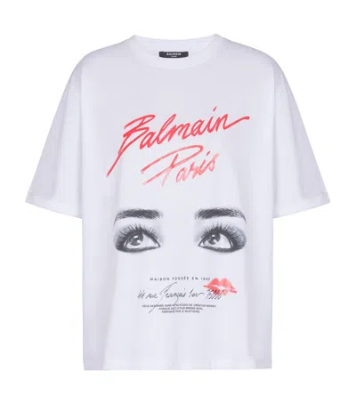Balmain Cotton Beauty-print T-shirt In White