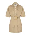 Balmain Cotton Belted Mini Dress