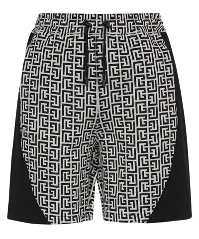 Balmain Cotton Bermuda Shorts In Black