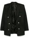Balmain Button-embellished Wool Blazer In Black
