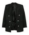 Balmain Button-embellished Wool Blazer In Black