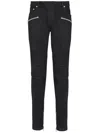 Balmain Cotton Blend Black Denim Jeans With Multi-pocket Design