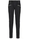 Balmain Cotton Blend Black Denim Jeans With Multi-pocket Design