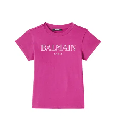Balmain Kids' Cotton-blend T-shirt In Pink
