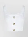 Balmain Cotton Blend Top Button Embellishments In White
