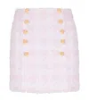 Balmain Button-embellished Tweed Skirt In Pink
