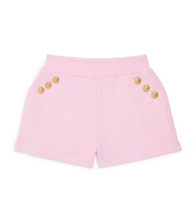 Balmain Kids' Cotton Button-detail Shorts In Pink