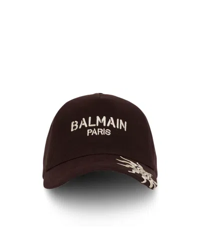 BALMAIN BALMAIN EMBROIDERED LOGO BASEBALL HAT