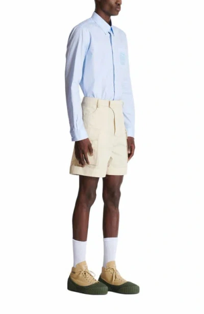Balmain Cotton Cargo Bermuda Shorts In Sand