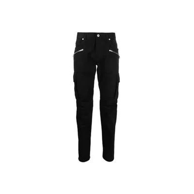 Balmain Cotton Cargo Pants In Black