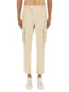 Balmain Cargo Cotton Pants Pockets In Brown