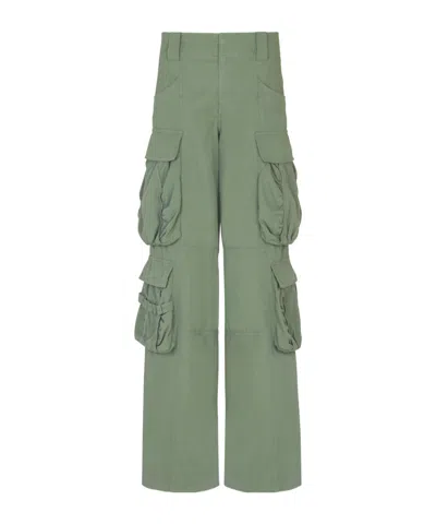 Balmain Cotton Cargo Pants In Green