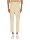 Balmain Cargo Cotton Pants Pockets In Neutral