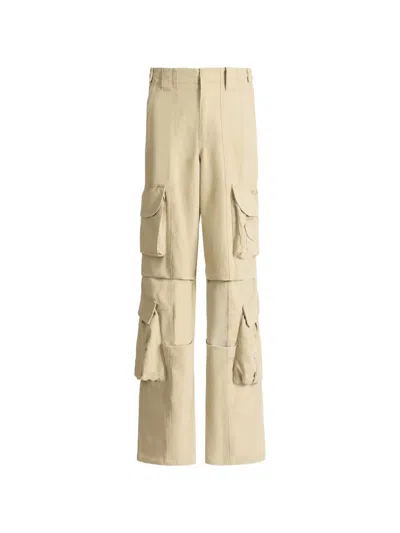 Balmain Cotton Cargo Pants In Neutral