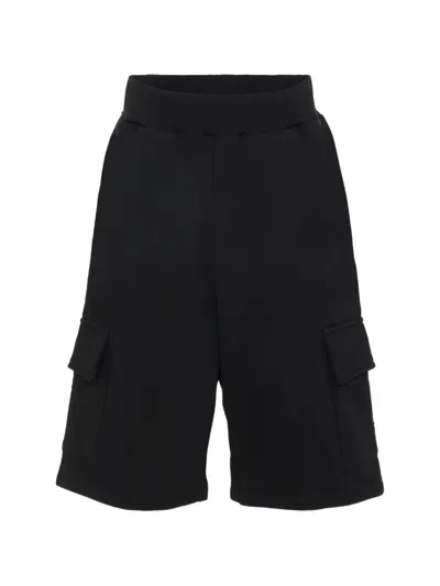 Balmain Kids' Cotton Cargo-pockets Track Shorts In Black