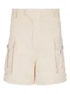 Balmain Cotton Cargo Bermuda Shorts In Neutral