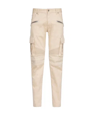 Balmain Cotton Cargo Trousers In Neutral