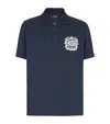 Balmain Cotton Crest Polo Shirt In Blue