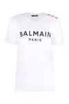 Balmain Cotton Crew-neck T-shirt In Purple