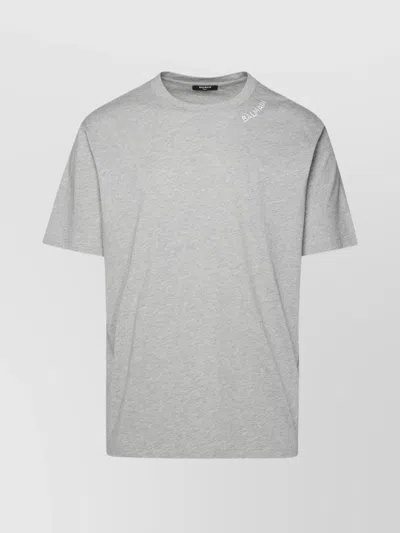 Balmain Neck Logo T-shirt In Gris