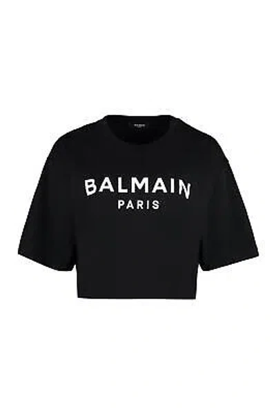 Pre-owned Balmain Cotton Crew-neck T-shirt In Black