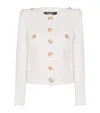 Balmain Cotton Cropped Jacket In White
