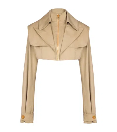 BALMAIN COTTON CROPPED JACKET