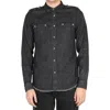 Balmain Cotton Denim Shirt Men In Gray