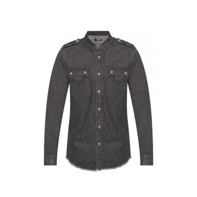 BALMAIN COTTON DENIM SHIRT