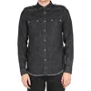 Balmain Cotton Denim Shirt Men In Black
