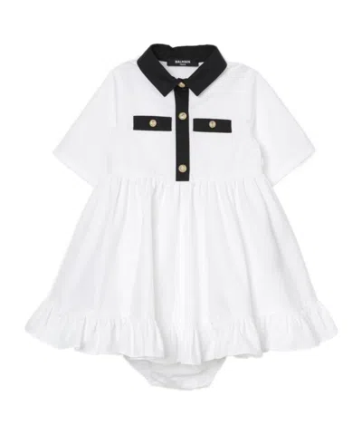 Balmain Cotton Dress Set In White