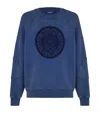 Balmain Coin Embroidered Crewneck Sweatshirt In Navy