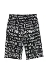 Balmain Cotton Graphic-print Shorts In Black