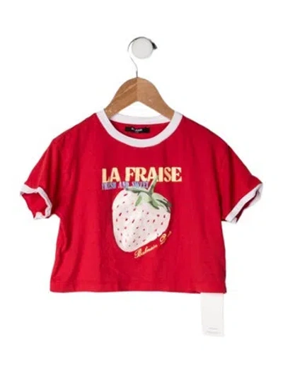Pre-owned Balmain Babies' Cotton Graphic Print T Shitt In Red