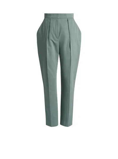 Balmain Cotton High-waisted Trousers In Gray