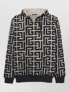 Balmain Geometric-patterned Cotton Sweatshirt In Purple