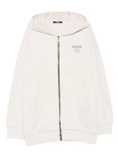 BALMAIN Cotton hoodie with logo BALMAIN