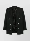 Balmain Button-embellished Wool Blazer In Black