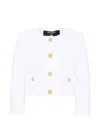 Balmain Buttoned Cotton Jacket In White
