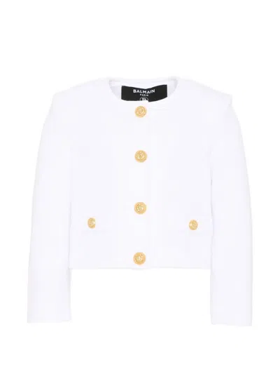 BALMAIN COTTON JACKET WITH BUTTONS