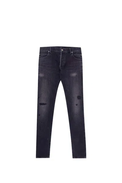 Balmain Cotton Jeans In Black