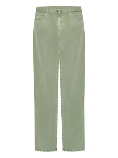 Balmain Cotton Jeans In Green
