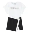 Balmain Short Sleeve Dress In White