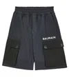 Balmain Cotton Jersey Shorts In Black