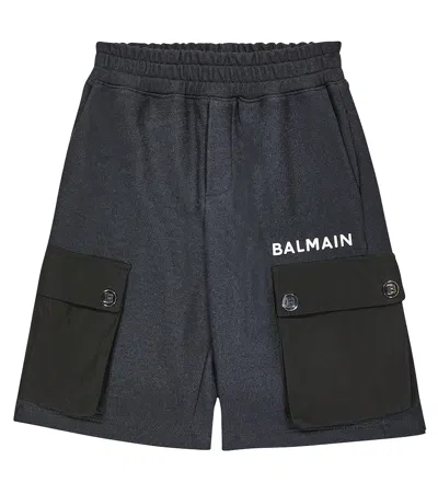 Balmain Kids' Cotton Jersey Shorts In Black
