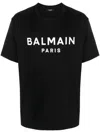 Balmain Cotton Jersey T-shirt With Logo Print And Classic Fit In Black