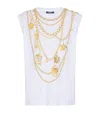 BALMAIN COTTON JEWELLERY PRINT TANK TOP