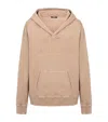 Balmain Logo-embroidered V-neck Cotton Hoodie In Neutrals