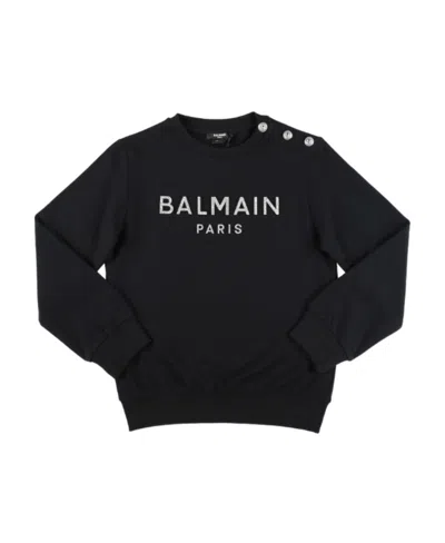 Balmain Cotton Logo-print Sweatshirt In Black