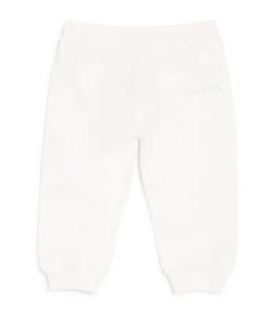 Balmain Kids' Cotton Logo Sweatpants In White